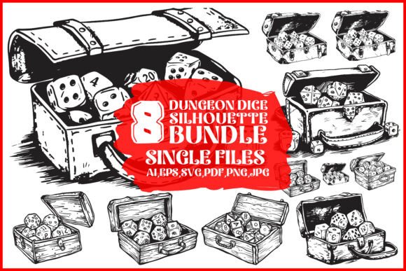 20 Dungeon Dice Bag Silhouette Bundle: Your Ultimate RPG Crafting Companion