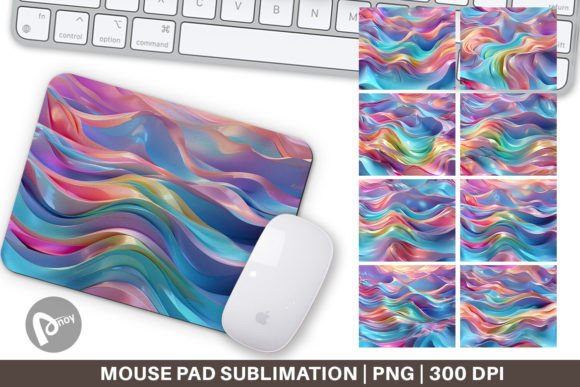 3D Holographic Wave Mouse Pad