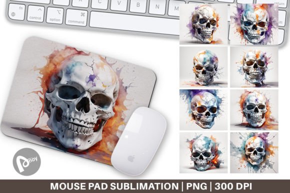 3D Watercolor Splash Skull