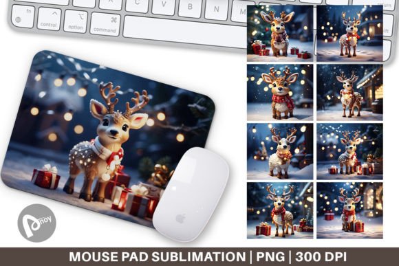 Adorable Snowy Deer Mouse Pad for Creative Desks
