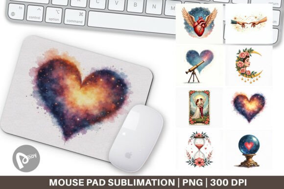 Celestial Love Vintage Mouse Pad: Where Nostalgic Design Meets Daily Productivity