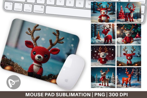Christmas Crochet Rudolph Design Assets