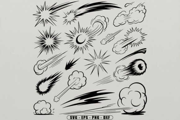 Comic Explosion Speed Lines SVG Bundle: Adding Motion to Static Designs