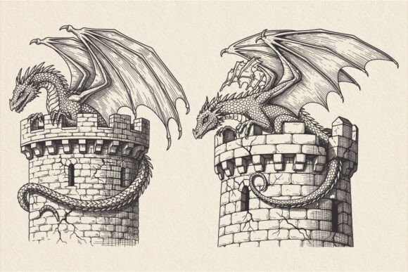 Dragon on Castle Tower SVG: A Deep Dive into Fantasy Art for Modern Creators