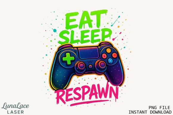 Eat Sleep Respawn Gaming PNG