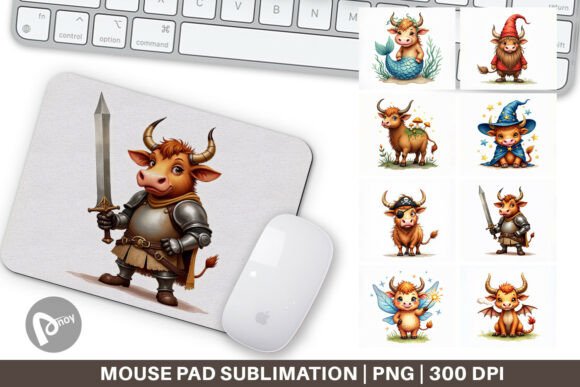 Enchanted Highland Cow Mouse Pad: Style Meets Desk Function