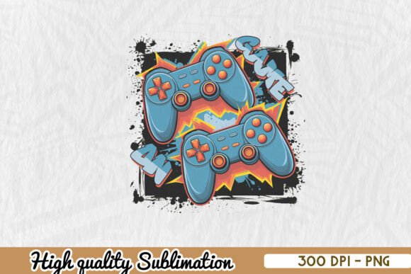 Game on Retro Gaming Sublimation PNG – A Versatile Digital Asset for Creative Projects