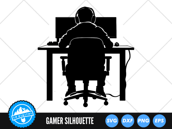 Gamer SVG and Gaming Desk Silhouette: A Versatile Design Resource for Creators and Entrepreneurs