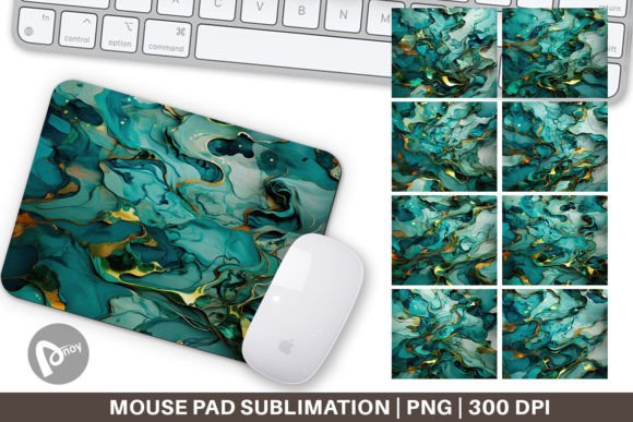Green Marble Mouse Pad Art