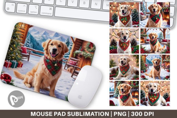 Holiday Dog Christmas Mouse Pad Design
