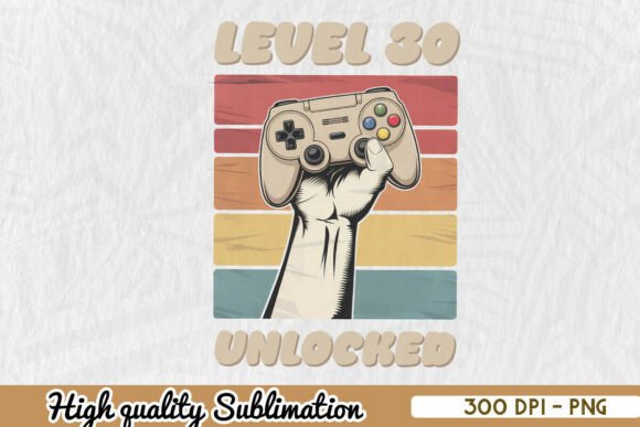 Level 30 Unlocked Gaming PNG – A Creative Asset for Gamers and Makers