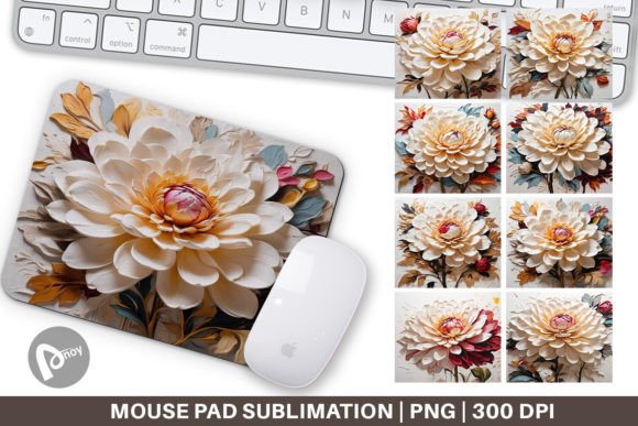 Mouse Pad 3D Dahlia Flower: Beauty Meets Desk Function