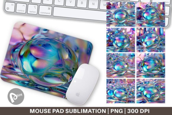 Mouse Pad Holographic Bubble: Style Meets Desk Comfort