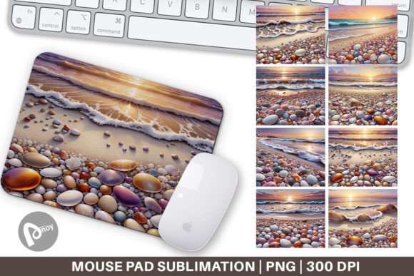 Mouse Pad Pebbles and Shells: Blending Coastal Design with Desktop Function
