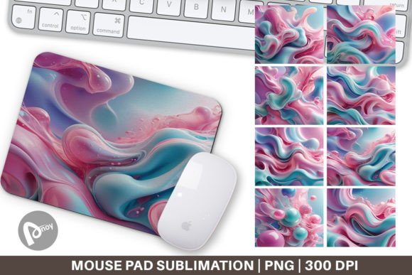 Mouse Pad Pink Blue Fluid Wave Style Meets Productivity