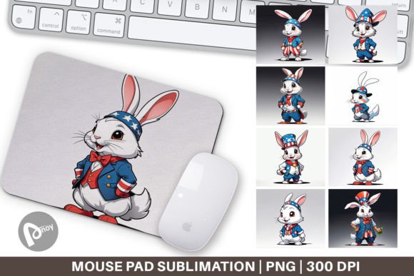 Mouse Pad Rabbit 4th of July: Patriotic Desk Design