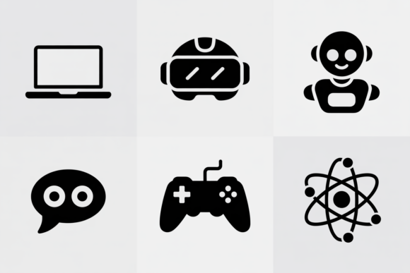 Tech and Gaming Icons Set: Elevate Your Creative Projects with Precision Vector Designs