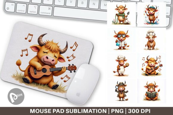UglyCute Highland Cow Mouse Pad: Where Whimsy Meets Workspace Function